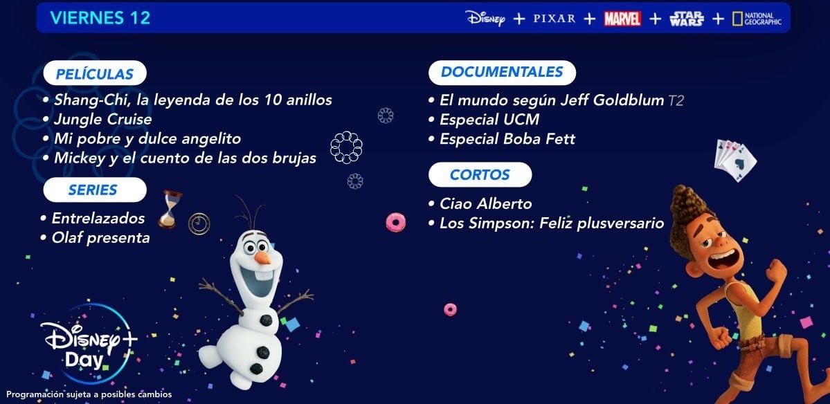 Disney Plus Day programación