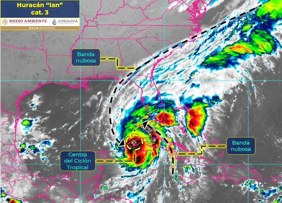 Huracán Ian, ya en categoría 3, toca tierra en Cuba