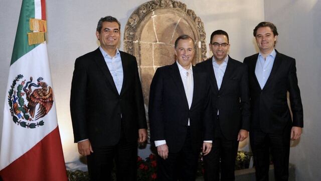 De izq. a der., Enrique Ochoa, José Antonio Meade, Javier Lozano y Aurelio Nuño.