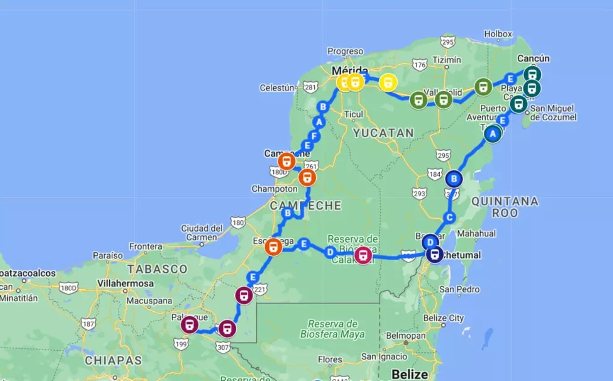 Ruta completa del Tren Maya