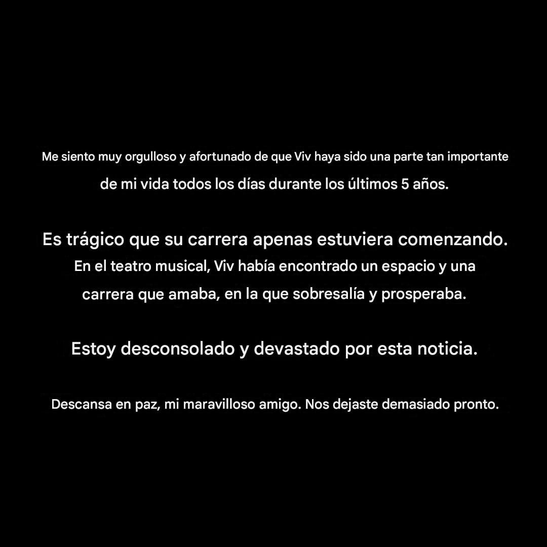 Mánager de The Vivienne se despide de su amigo.