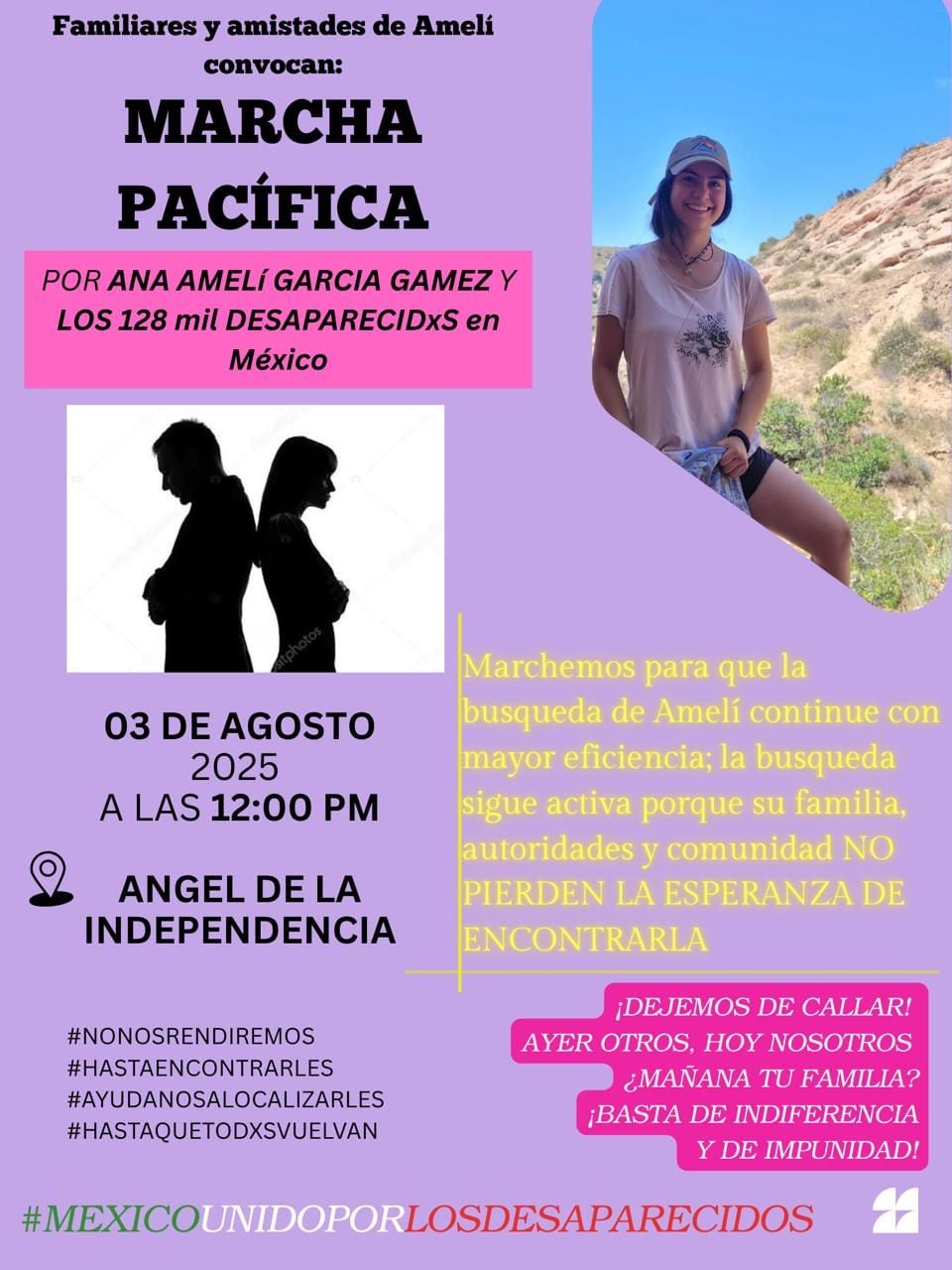 Marcha por desaparición de Ana Amelí García Gámez en el Ajusco.