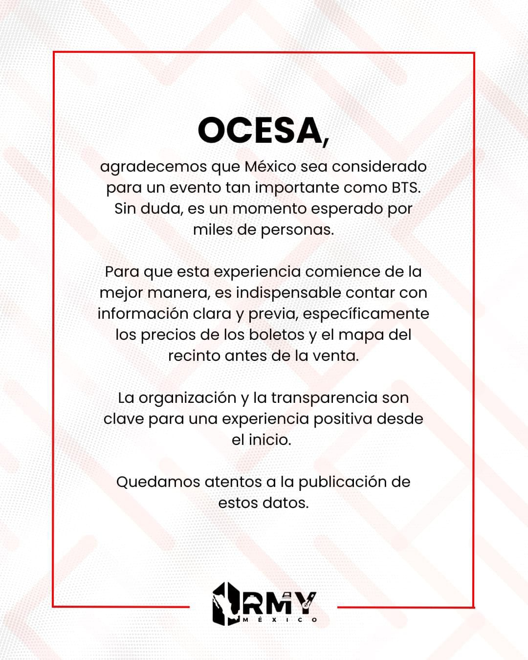 Fans de BTS también lanzan petición a Ocesa y Profeco