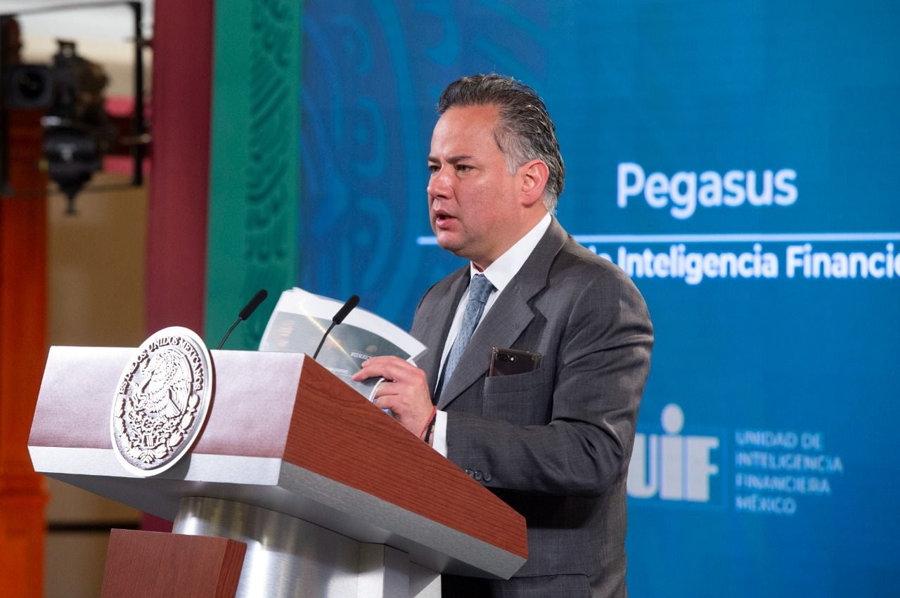 Santiago Nieto en su última conferencia mañanera