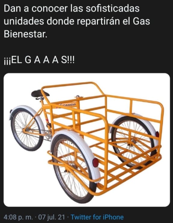 Meme sobre Gas Bienestar