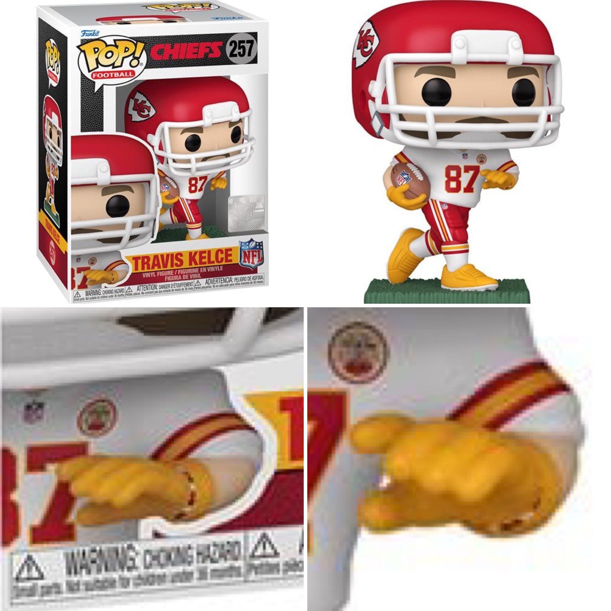 Funko Pop! de Travis Kelce con una friendship bracelet de Taylor Swift
