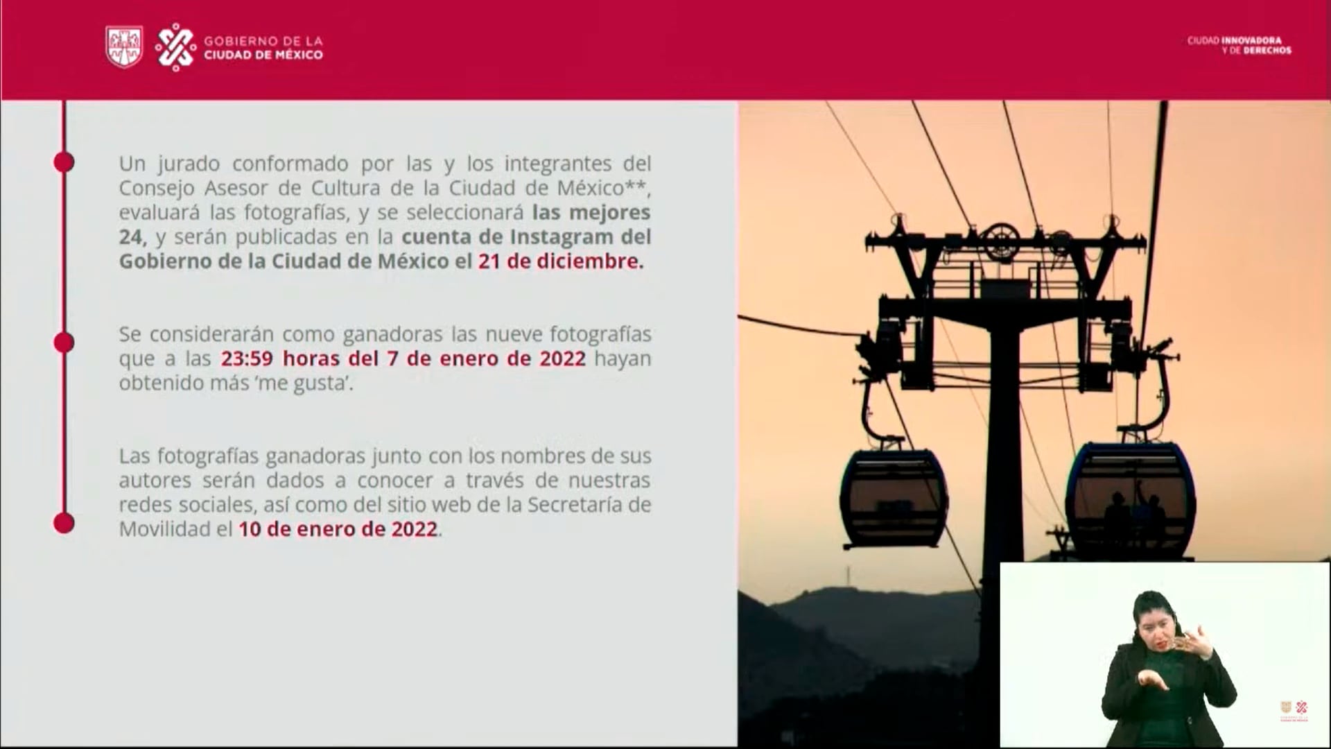 Captura de video de concurso de fotografía del cablebús