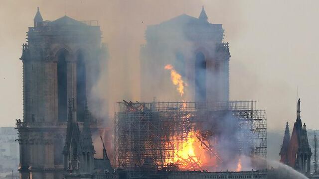 Incendio en Catedral de Notre Dame en París, Francia