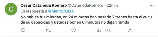 Usuario molesto por retrasos en el Metro