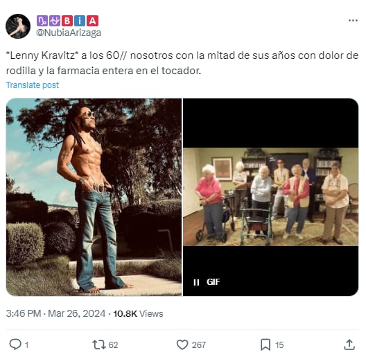 Reacciones al físico de Lenny Kravitz