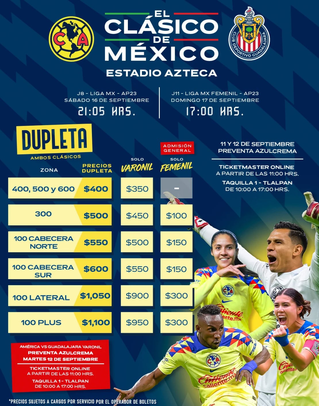 Club América boletos para el Clásico Nacional