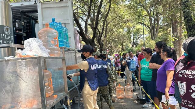 Sedena y Semar siguen trabajando en la alcaldía Benito Juárez por el agua contaminada