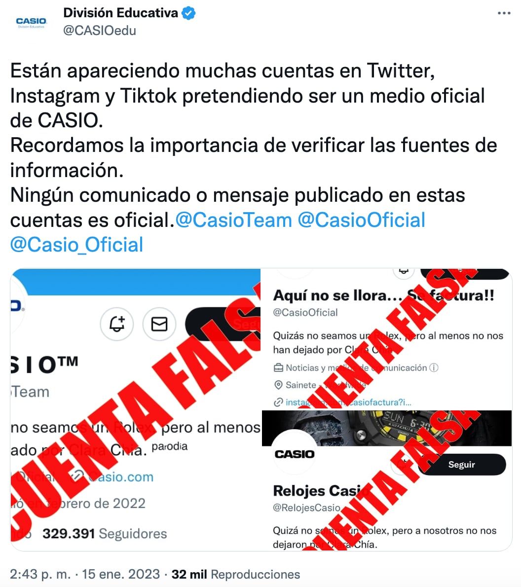 Casio exhibe cuentas falsas y niega comunicado contra Piqué