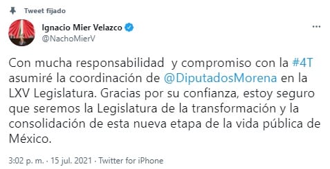 Tuit de Ignacio Mier