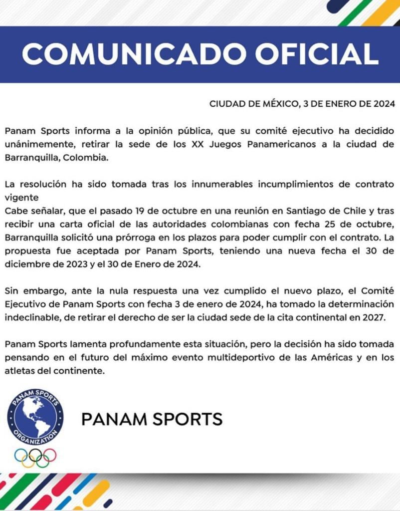 Juegos Panamericanos 2027.