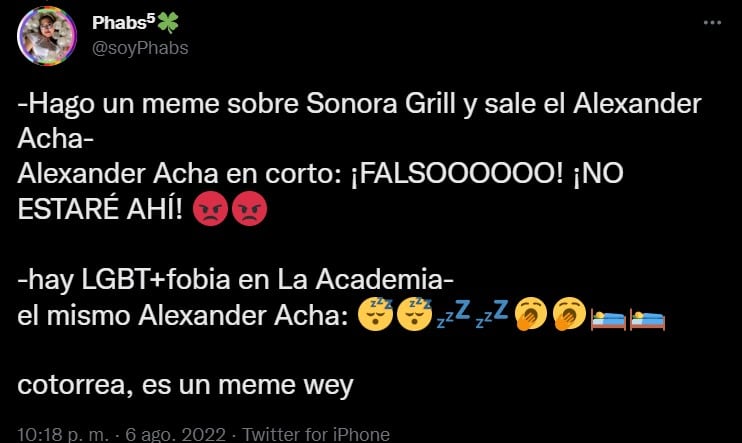 Usuario responde a Alexander Acha por protesta de La Academia
