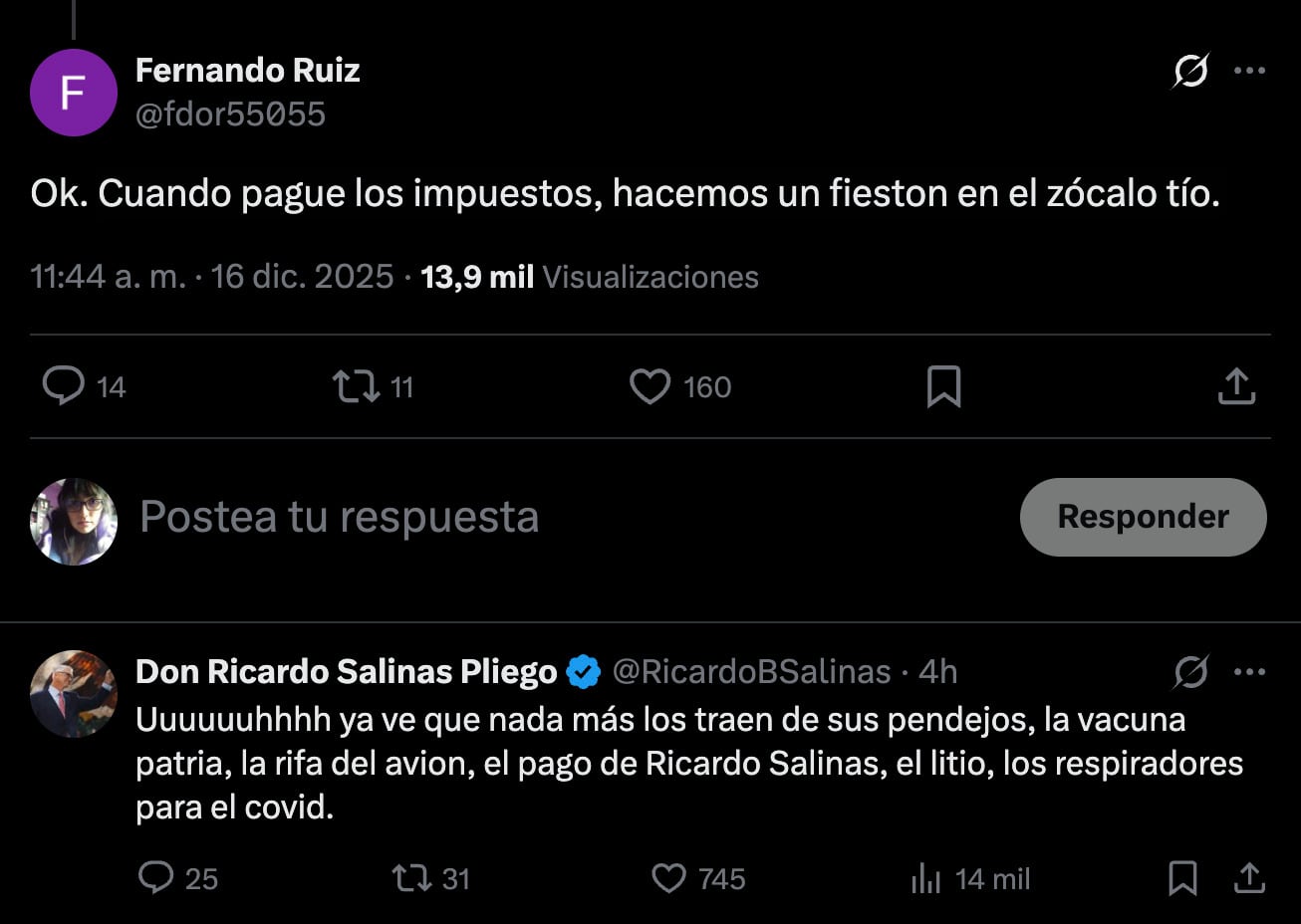 Ricardo Salinas Pliego responde a quienes le recuerdan su deuda con el SAT