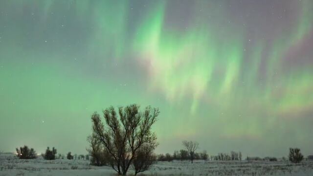 Aurora boreal que dejo la tormenta geomagnética