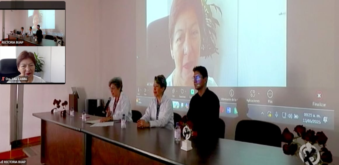 Lilia Cedillo, rectora de la BUAP, en simposio de herpes humano