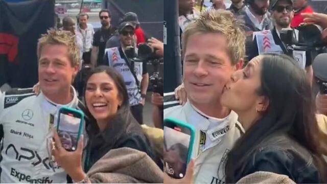 Besaron a Brad Pitt tras su visita en el Gran Premio de México 2024