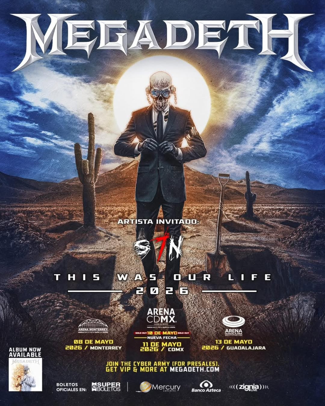 S7N abrirá los conciertos de Megadeth