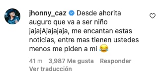 Jhonny Caz dice que su nuevo sobrino será un niño