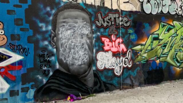 Vandalizan mural en EU