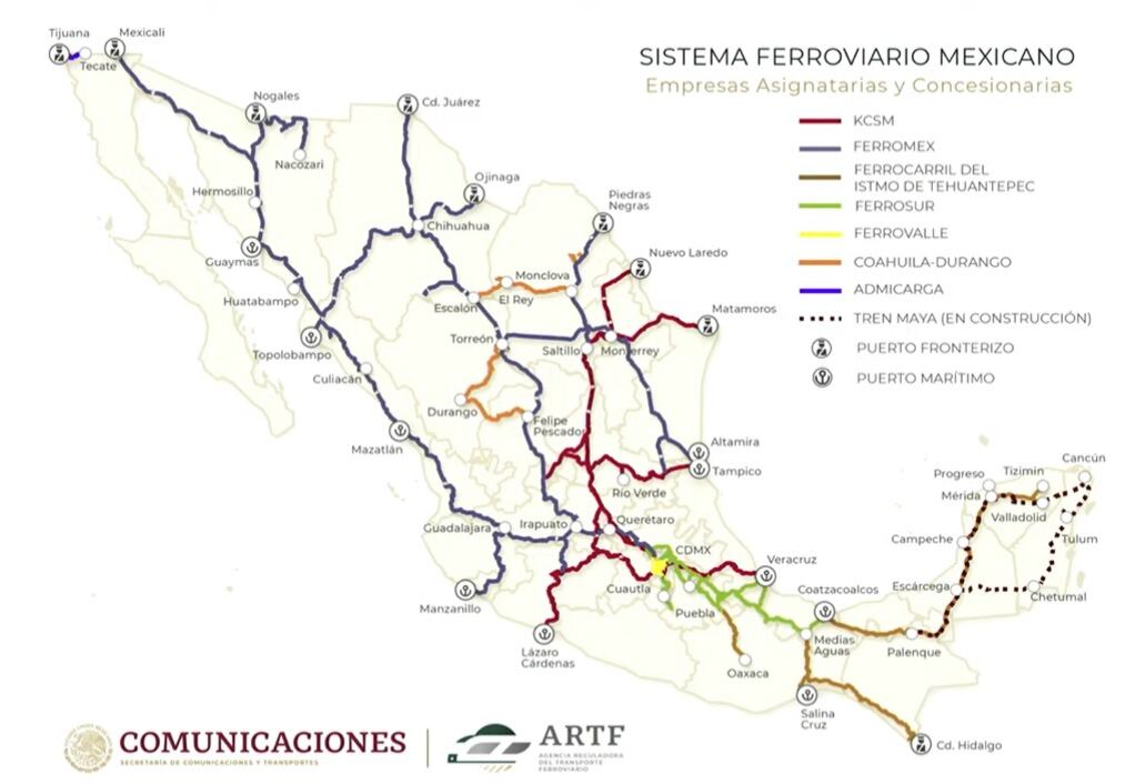 Primeras rutas del nuevo sistema de trenes de pasajeros en México