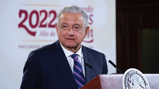 AMLO en la conferencia mañanera en Palacio Nacional