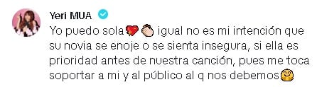 Yeri Mua escribe en el video de Eddy Nieblas sobre la polémica con el Bogueto.