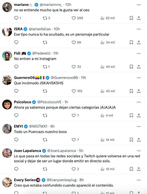 Comentarios sobre los gustos del CEO de Twitch, Dan Clancy