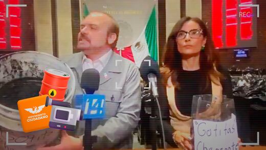 MC lleva chapopote a San Lázaro en protesta por derrame en el Golfo de México