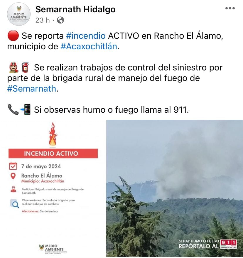 Comunicado de SEMARNAT Hidalgo