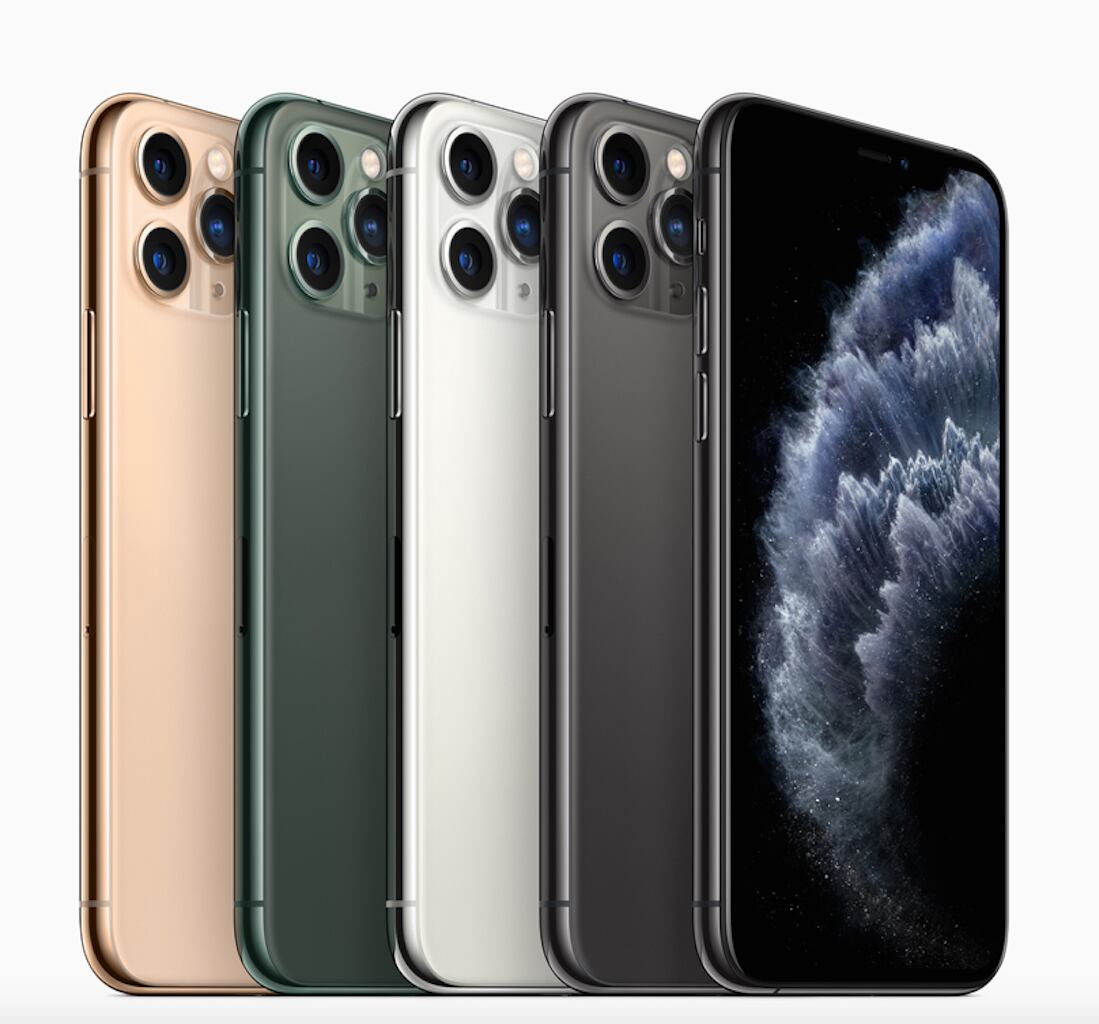 Los cuatro colores del iPhone 11 Pro y Pro Max.
