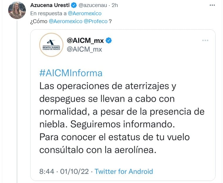 Tuit de Azucena Uresti