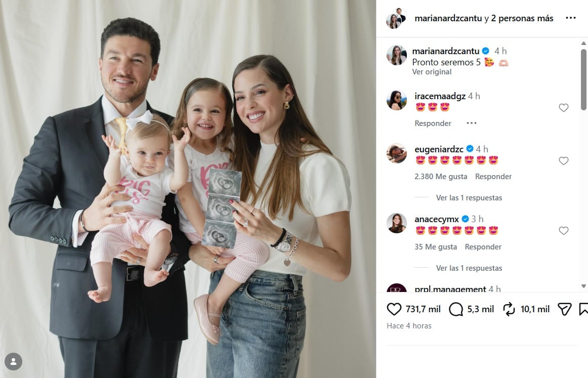 Mariana Rodríguez anuncia su embarazo con imágenes generadas por IA