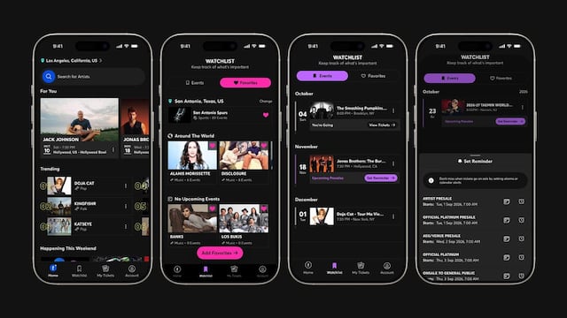 Ticketmaster actualiza su aplicación con recomendaciones y preventas