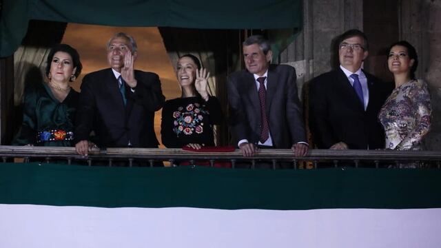 Se juntan las corcholatas: Claudia Sheinbaum, Marcelo Ebrard y Adán Augusto celebran el Grito de Independencia desde el mismo balcón