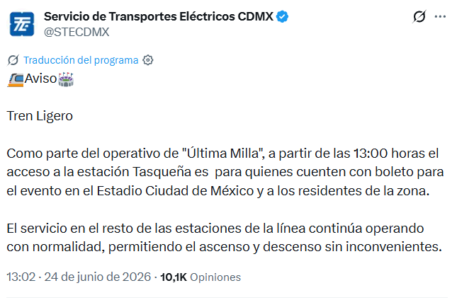 Tren Ligero limita el acceso en Tasqueña