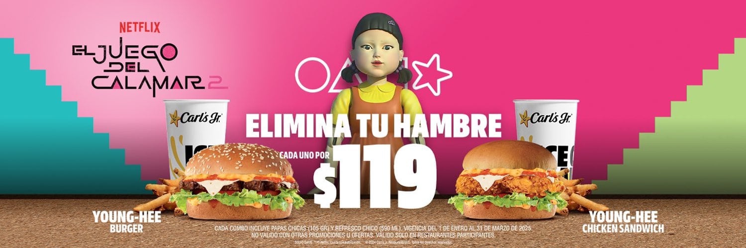 Combos de El Juego del Calamar 2 en Carl’s Jr