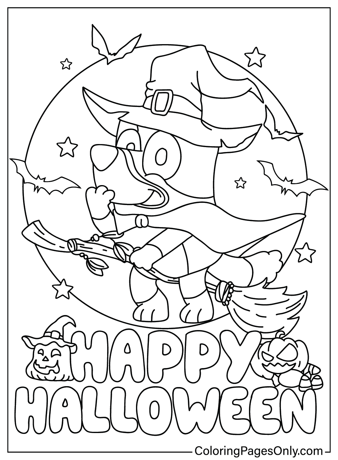 Dibujo de Bluey en Halloween