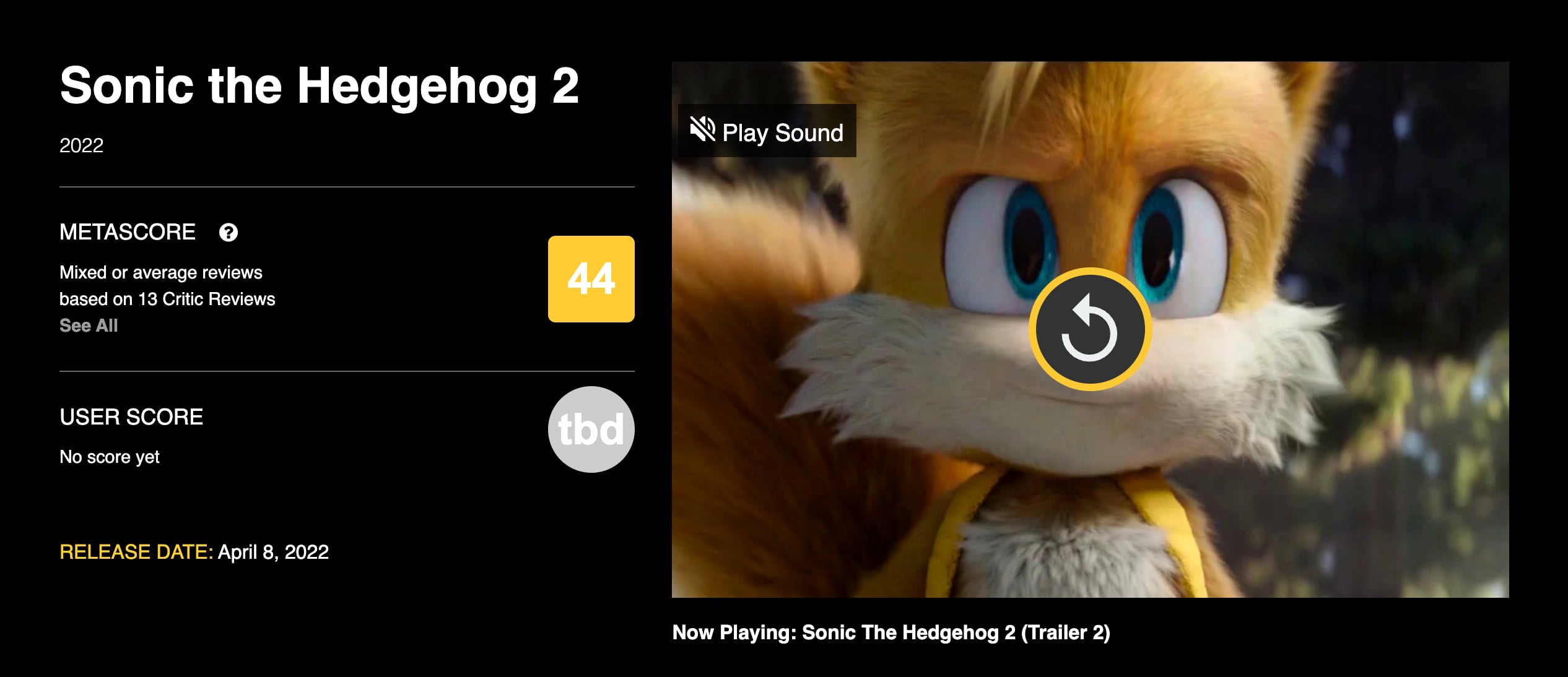 Sonic 2 Metacritic