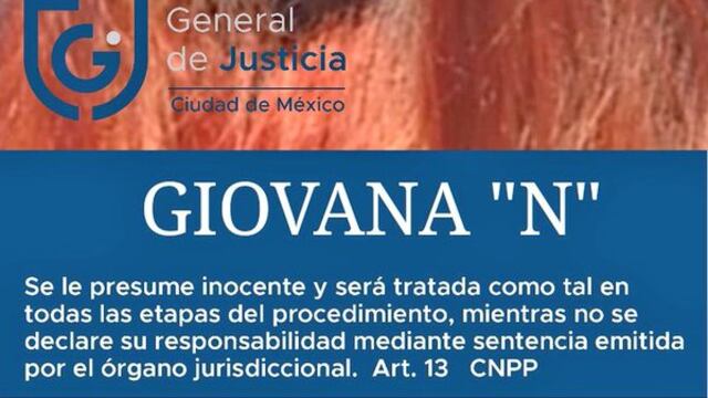 Giovana "N", presunta responsable del feminicidio de Fátima Cecilia.