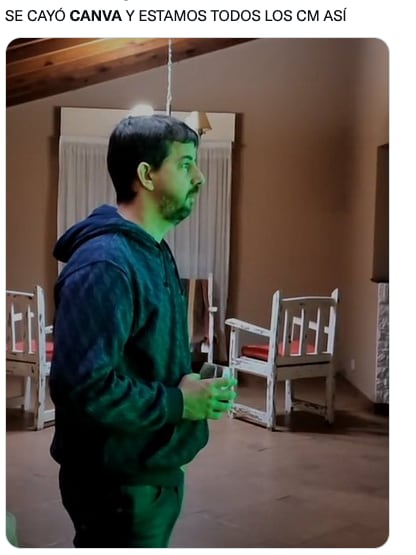 Meme sobre la caída de Canva.
