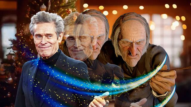 Willem Dafoe como Scrooge en Un Cuento de Navidad