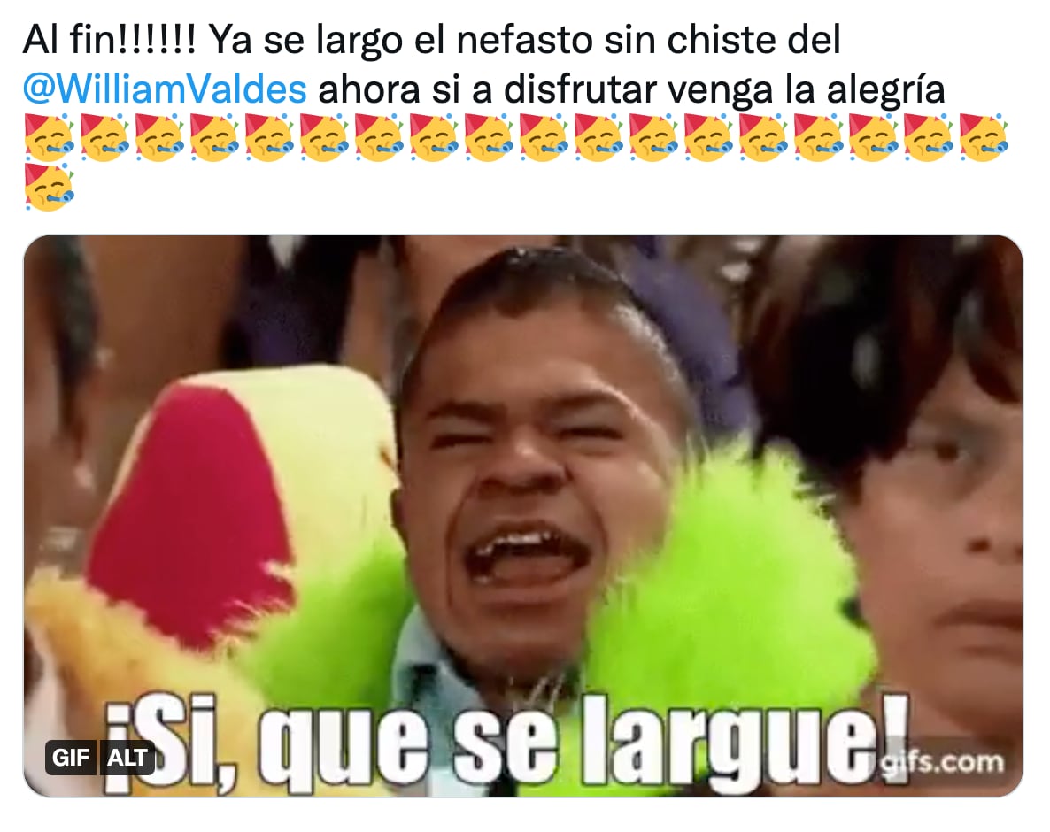 Meme William Valdés y su salida de Venga la Alegría
