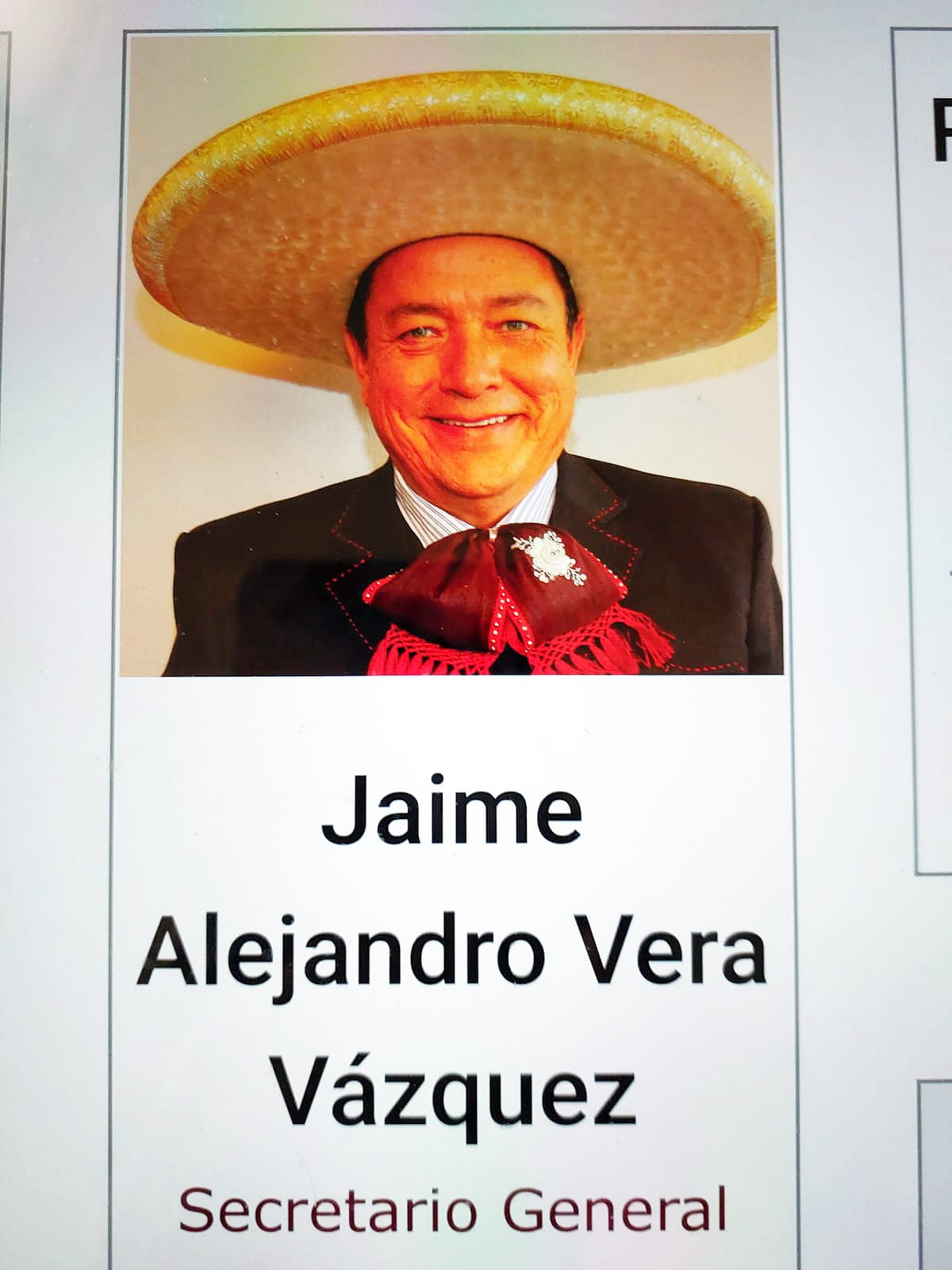 Secretario general de la Federación Mexicana de Charrería, Jaime Alejandro Vera Vázquez