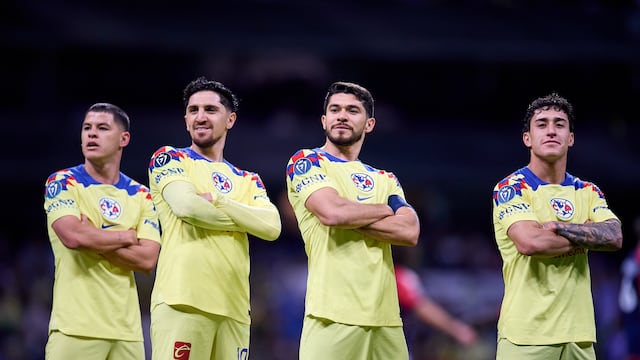 Jugadores de Club América, en un duelo de la Concachampions.