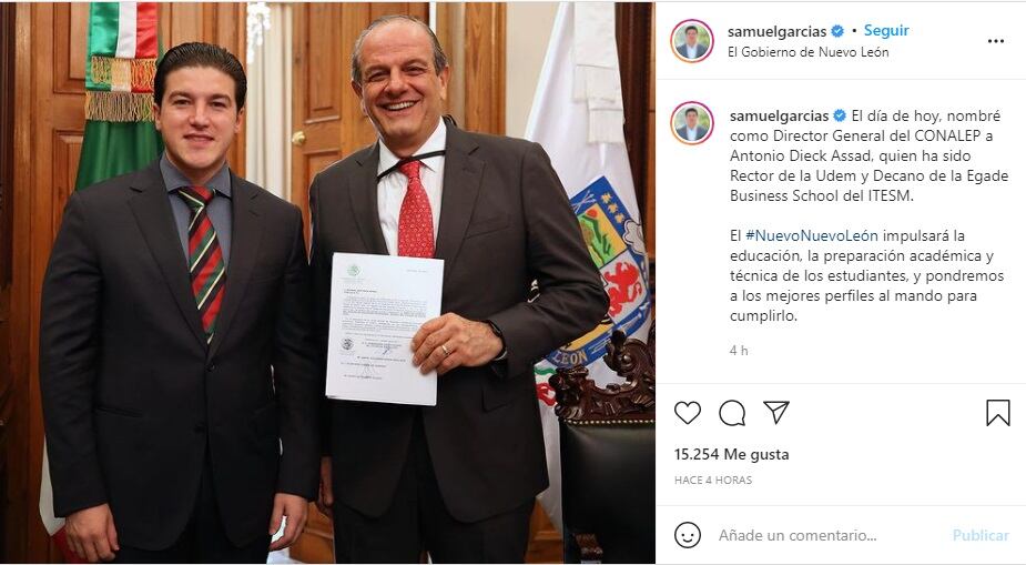 Mensaje de Samuel García