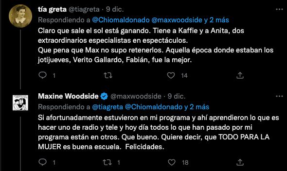 Maxine Woodside dice que ella enseñó a Ana María Alvarado hacer radio